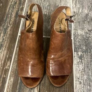 Lucky weathered heeled sandals.  Size 7 1/2
